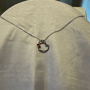 Silver and Red Pendant Necklace